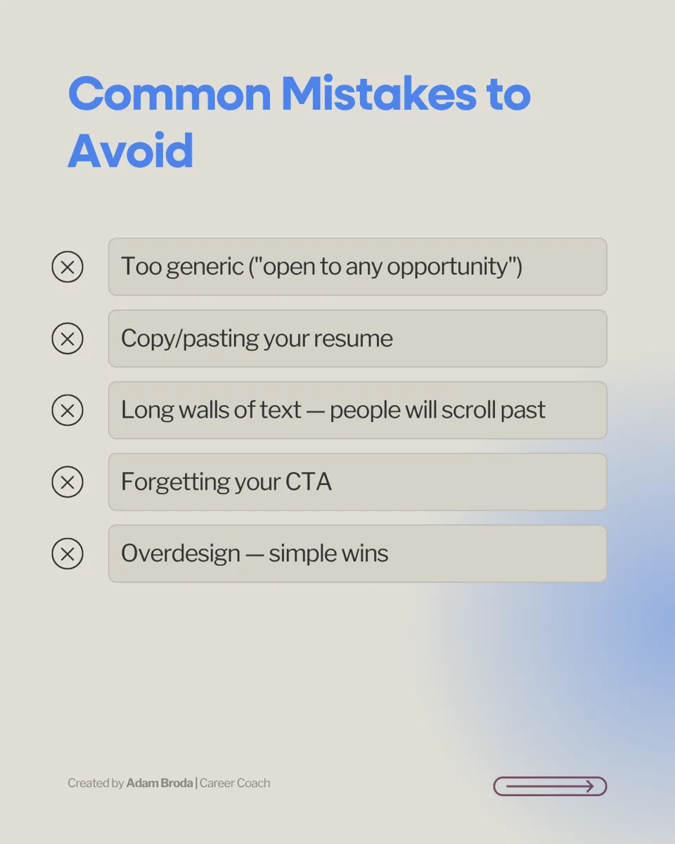 Carousel slide 6: Common mistakes to avoid